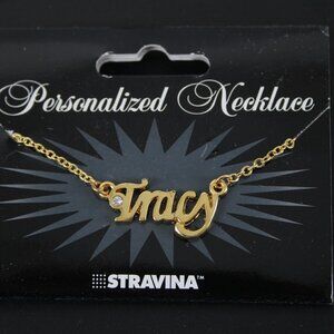 TRACY Goldtone Rhinestone Accent 14.5" w 4.5" Multi Ring Ext Necklace